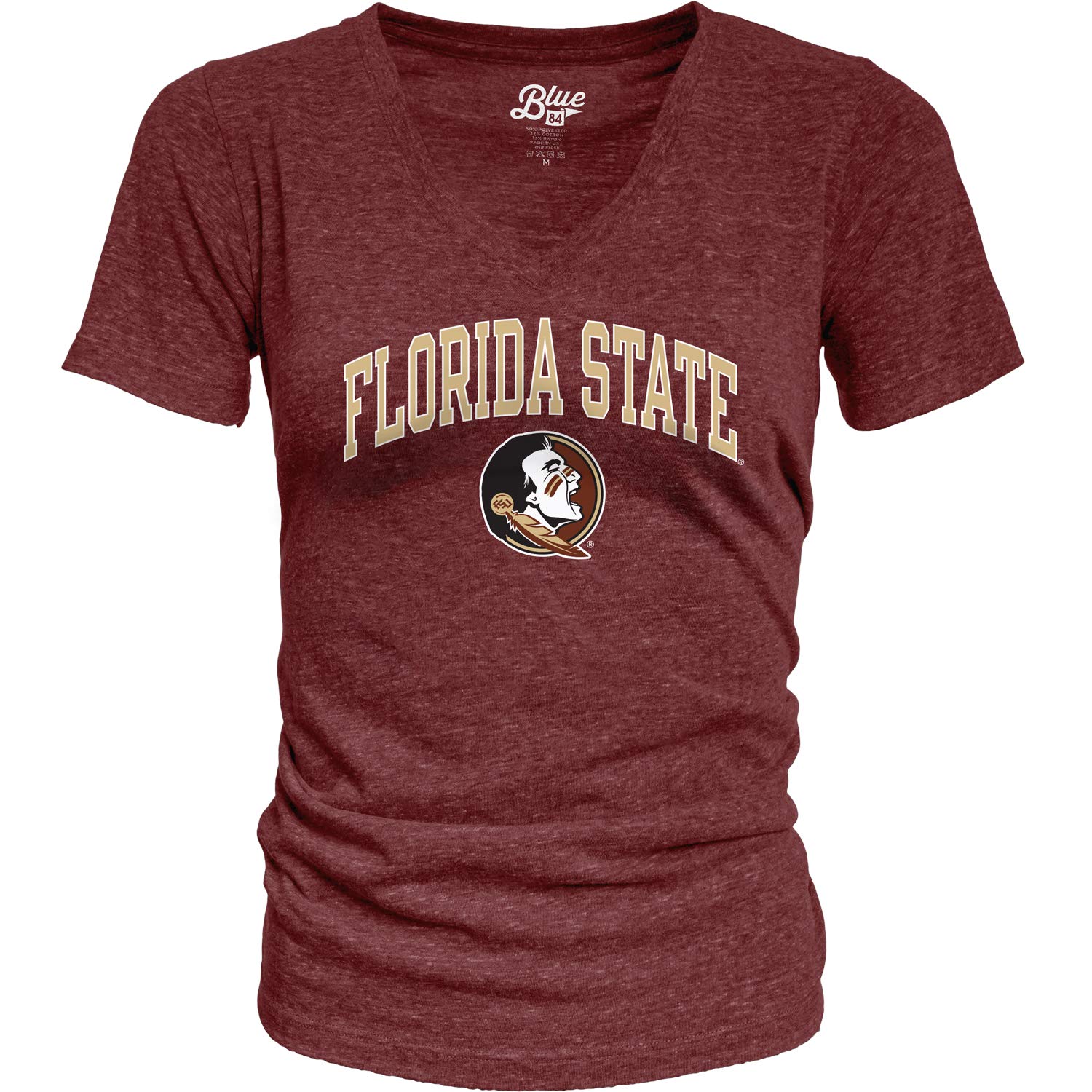 Blue 84 Women's Florida State Seminoles Heathered Team Color Confetti T Shirt, Florida State Seminoles Maroon, XX-Large Image