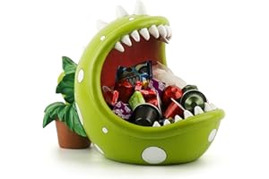 ehuoyan Piranha Plant Large Candy Bowl For Candy Dish Key Bowl Decorative Bowl Home Decorations Indoor Big Mouth Plant (Green, Midium)