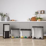 VonHaus 60L Double Kitchen Bin Stainless Steel 2 x 30L Removable Bins view 9