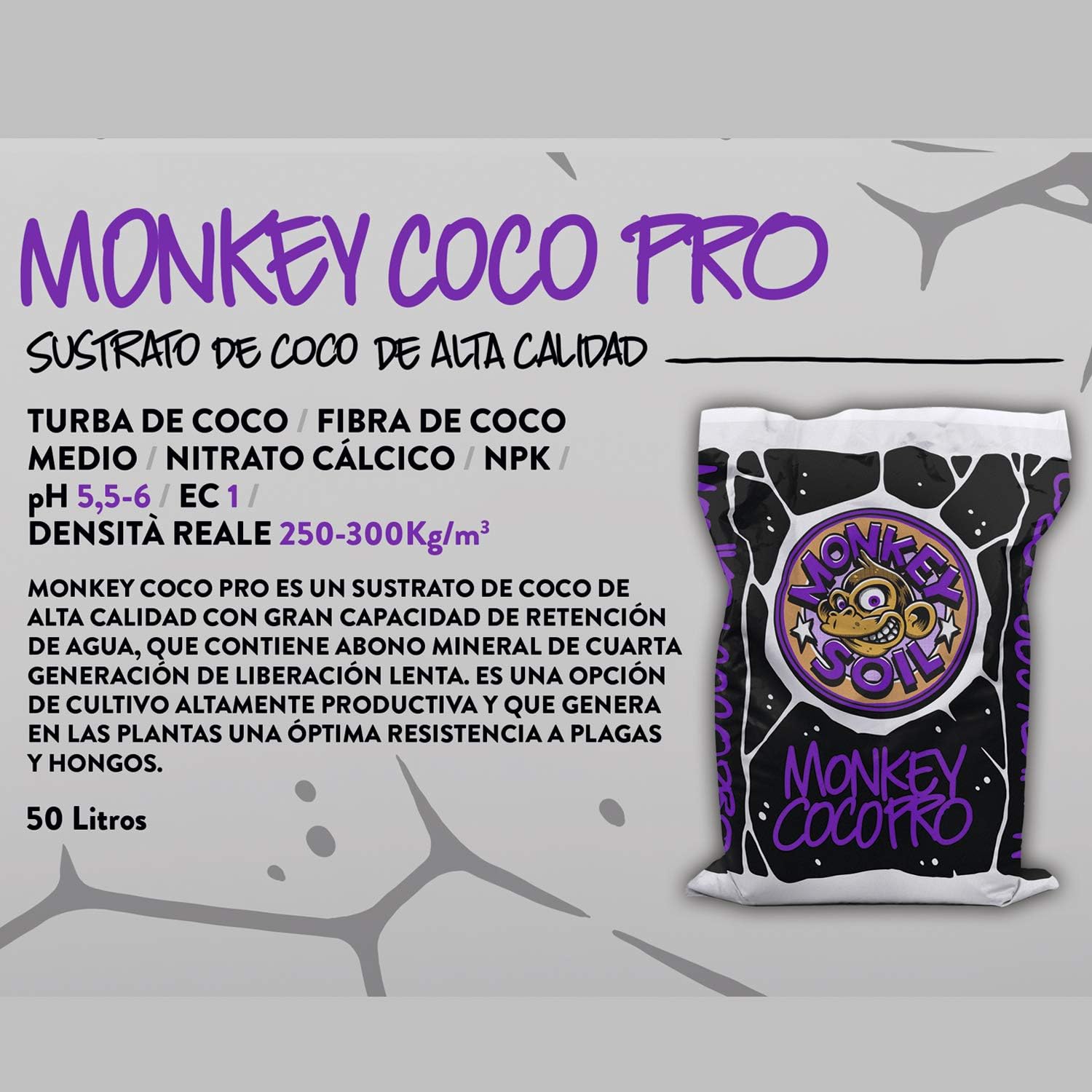 MONKEY SOIL Tierra para Plantas Marihuana 50L Exterior/Interior ...