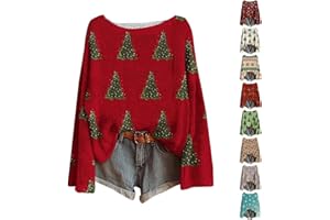 Ugly Christmas Sweater Women Sweatshirts Cute Holiday 2025 Plus Size Shirts Long Sleeve Vintage Tops Funny Tunic Boho Clothes