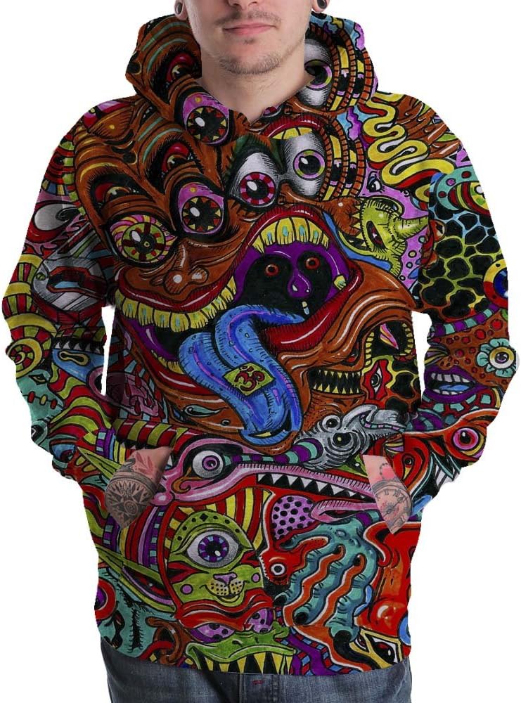 DMT Drug Dark Hypnotic Hallucinogen LSD Acid hipie Design 3D Men's Pullover Hooded Sweatshirts