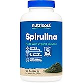 Nutricost Spirulina 3,000mg, 180 Capsules for 30 Servings - CCOF Certified Made with Organic Spirulina, Gluten Free, Vegetarian