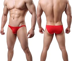 YuKaiChen Men's Bikini Underwear Silk Briefs Low