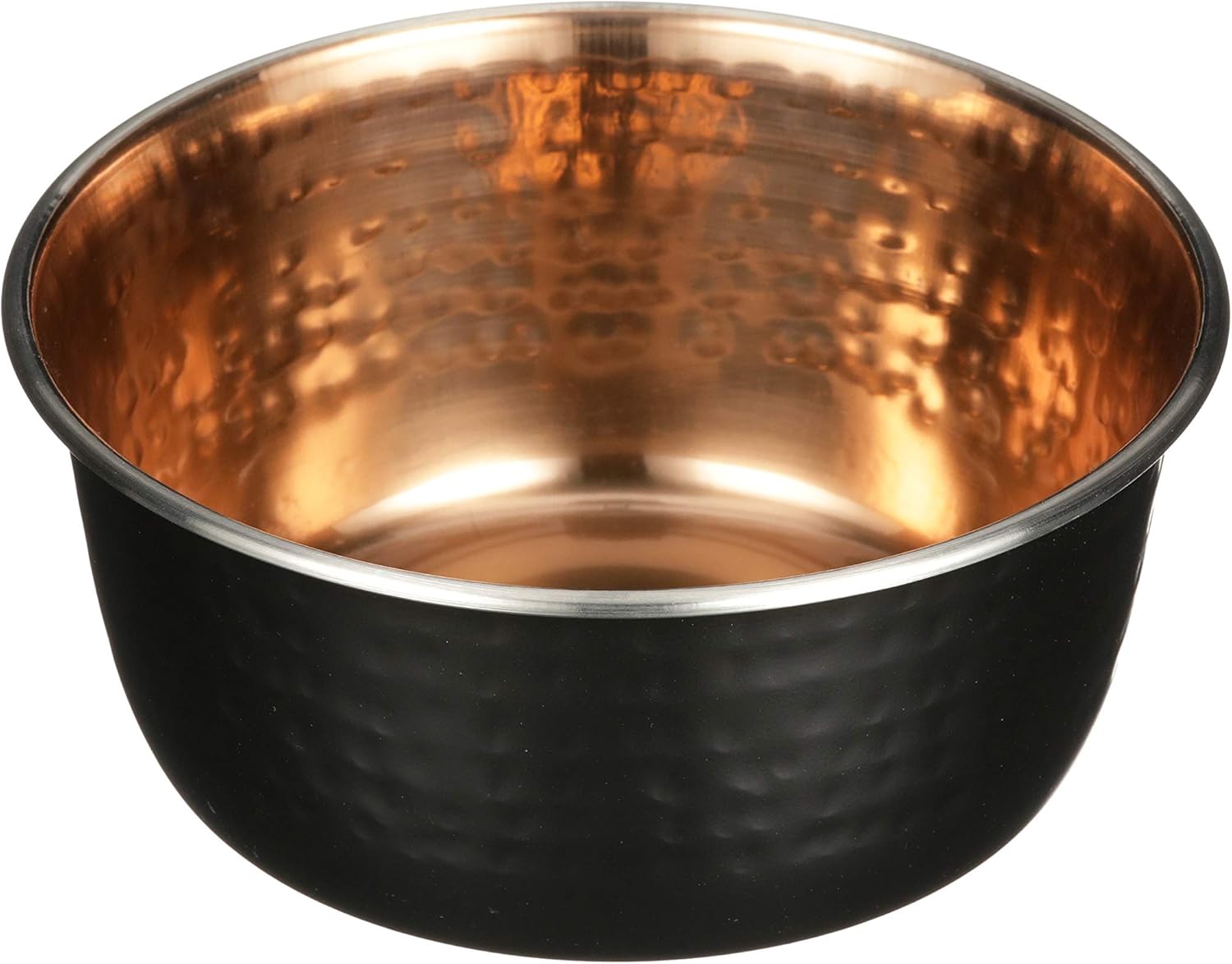 Neater Pet Brands Black Hammered Copper Finish Pet Bowls - Deluxe Luxury Style Dog and Cat Dish (Medium)