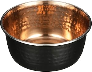 Neater Pet Brands Black Hammered Copper Finish Pet Bowls - Deluxe Luxury Style Dog and Cat Dish (Medium)