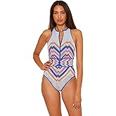 BECCA Womens Summer Breeze One Piece Swimsuit, High Neck, Bathing Suits for Women