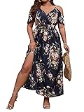 Floerns Women's Plus Size Cold Shoulder Short