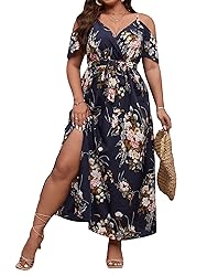 Floerns Women's Plus Size Cold Shoulder Short