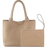 JINMANXUE Fashion Woven Bag Shopper Bag Travel Handbags and Purses Women Tote Bag Large Capacity Shoulder Bags