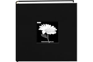 PIONEER PHOTO ALBUMS Fabric Frame Cover Photo Album 200 Pockets Hold 4x6 Photos, Deep Black