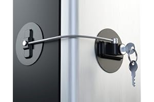 MUIN Highly Secured Refrigerator Lock with Key – Mini Refrigerator Door Lock for Children and Adults – Multi Functional Lock for Securing Fridge, Drawers and Health Products (Black)