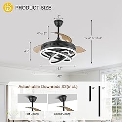 Dawn Whisper Retractable Ceiling Fan with