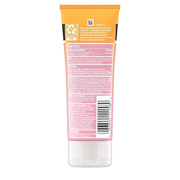 NEUTROGENA INVISIBLE DAILY DEFENSE SUNSCREEN LOTION, BROAD SPECTRUM SPF 30, OXYBENZONE-FREE & WATER-RESISTANT, SUN & ENVIRONMENTAL AGGRESSOR PROTECTION, ANTIOXIDANT COMPLEX, 3.0 FL. OZ