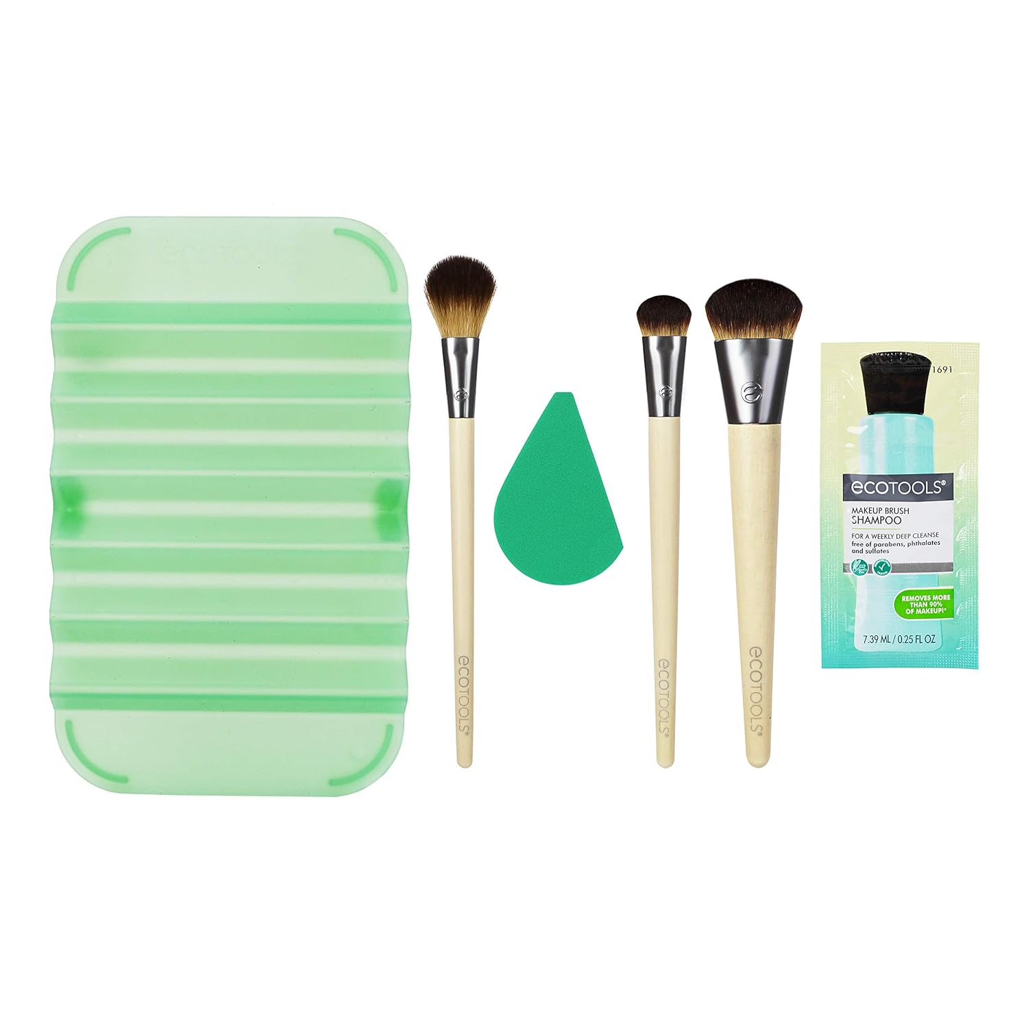 EcoTools Duo Eyeshadow Makeup Brush Set, Define Blend & Smudge, Set of 4 Brush Heads: Beauty