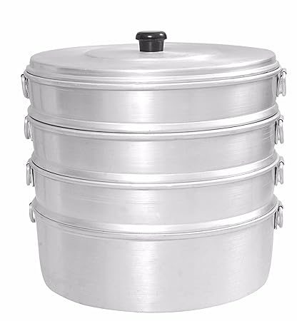 Singla Aluminium Momos Steamer 8 With 4 Tier Water Capacity 2.3 Liters