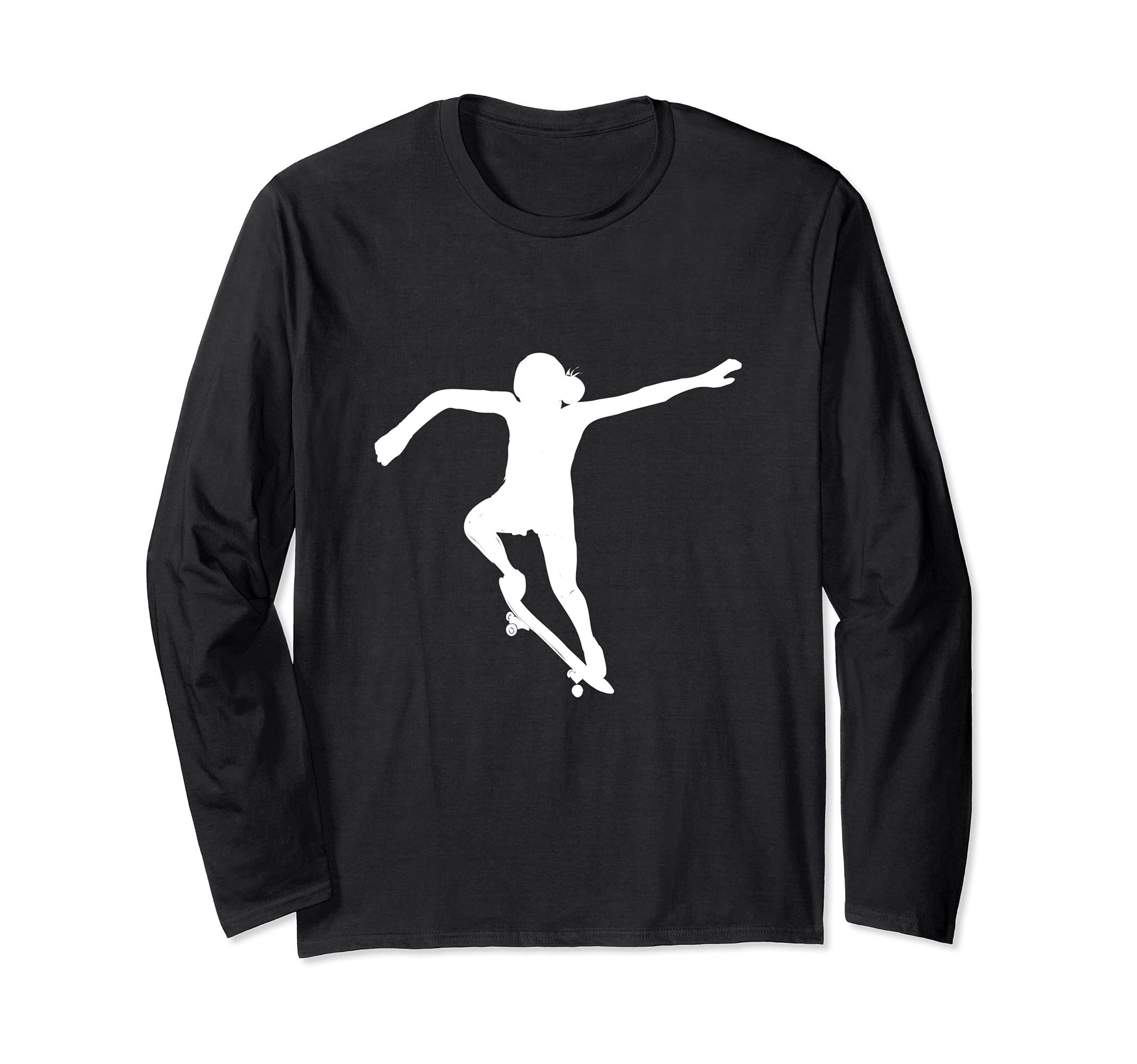 Skater Girl Skateboarding Skateboard Skating Graphic Long Sleeve T-Shirt