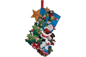 Bucilla The Finishing Touch Christmas Stocking Felt Applique Kit, 86278 18-Inch