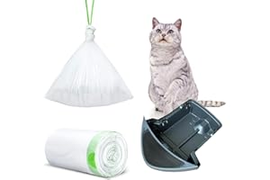 KropBom Waste Drawer Liners Bags Replacement Compatible with Litter Box Robot 4 and 3, 20 Count Thick Self-cleaning Cat Litter Box Liners with Drawstring Heavy Duty 10-12 Gallons of Capacity