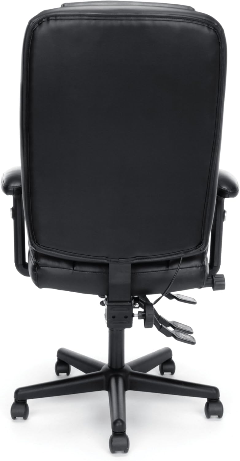OFM Essentials Collection Ergonomic High-Back Bonded Leather Executive Chair, in Black (ESS-6050): Furniture & Decor