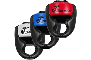 Jenaai 3 Pcs Boxing Headgear Adjustable Padded Safety Head Guard MMA Training Sparring Kickboxing Muay Thai Martial Art Karate Taekwondo Helmet Gift for Christmas Adult Men Women