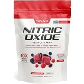 Snap Supplements Nitric Oxide Beet Root Chews, Mixed Berry, 60 Soft Chews | 1,250mg Beet Root Extract per 2 chews CoQ10 &amp; Acai for Cardiovascular, Clean Energy, &amp; Circulation Support, Sugar-Free, Vegan