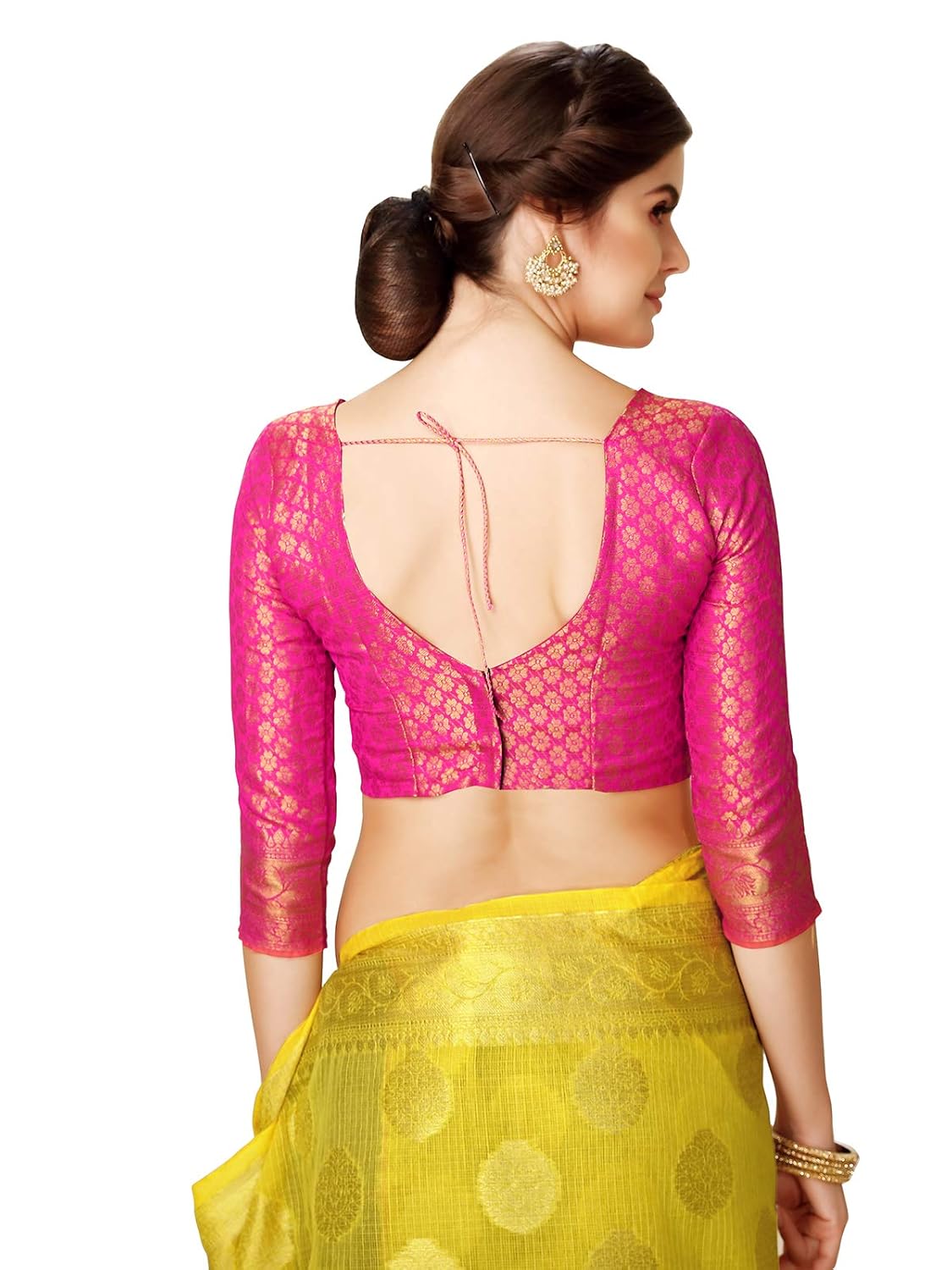 glory sarees women's maheshwari silk fabric (maheshwarisilk104_yellow_pink)