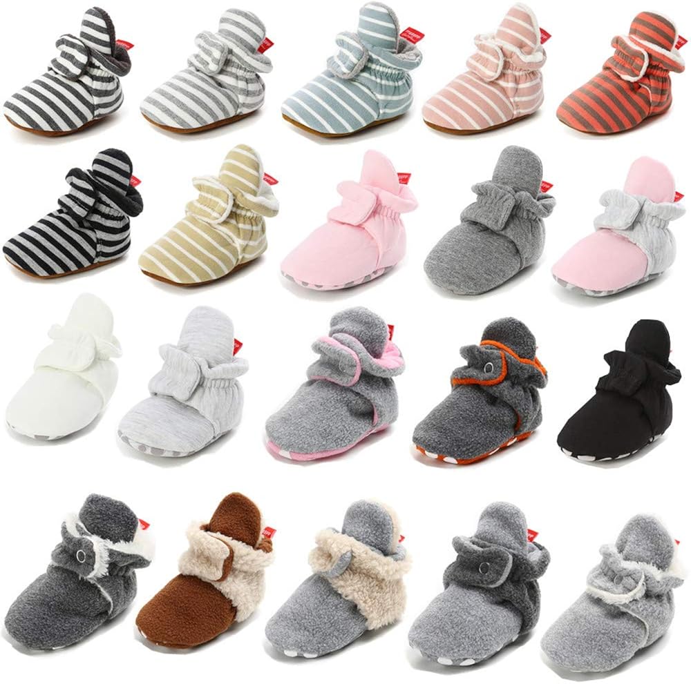 Baby Fleece Lined Booties Soft Soles Winter Warm Cartoon