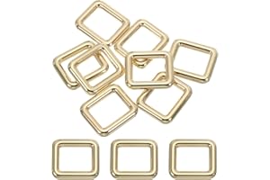 PATIKIL Flat Metal Rectangle Rings Square Loop Webbing Belt Buckle for Strap Keeper Leathercraft Bag Belt DIY Purse Making