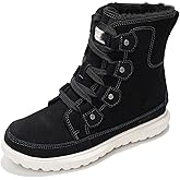 Project Cloud 100% Genuine Leather Womens Snow Boots- Genuine Leather Waterproof Memory Foam Insole and Non-Slip Winter Snow Boots For Women Footwear - Outdoor Shoes (Leonora)