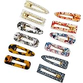 Parcce 12 Pieces Acrylic Resin Marble Hair Clips Set, Decorative Pearls Hair Barrettes Sweet Decorative Bobby Pins Hairpin Headwear Hair Accessories Headwear for Women and Girls…