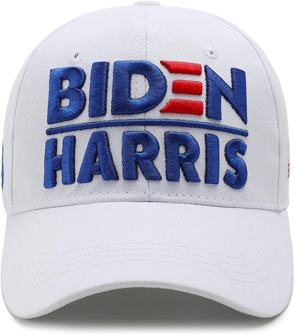 Joe Biden Harris 2020 Hat for 46th President Election Dimensional Embroidery Cotton Baseball Cap with American Flag: Clothing