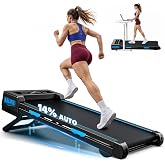 Walking Pad Treadmill, Walking Pad with 14% Auto Incline, 400LBS Weight Capacity Walking Pad Under Desk, 4-in-1 Treadmills for Home with App Compatible &amp; Powerful 3.5HP Brushless Drive, LED Display