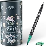 Ohuhu 60 Dual Tip Colouring Pens Brush Fineliner Set Art Markers Maui Black