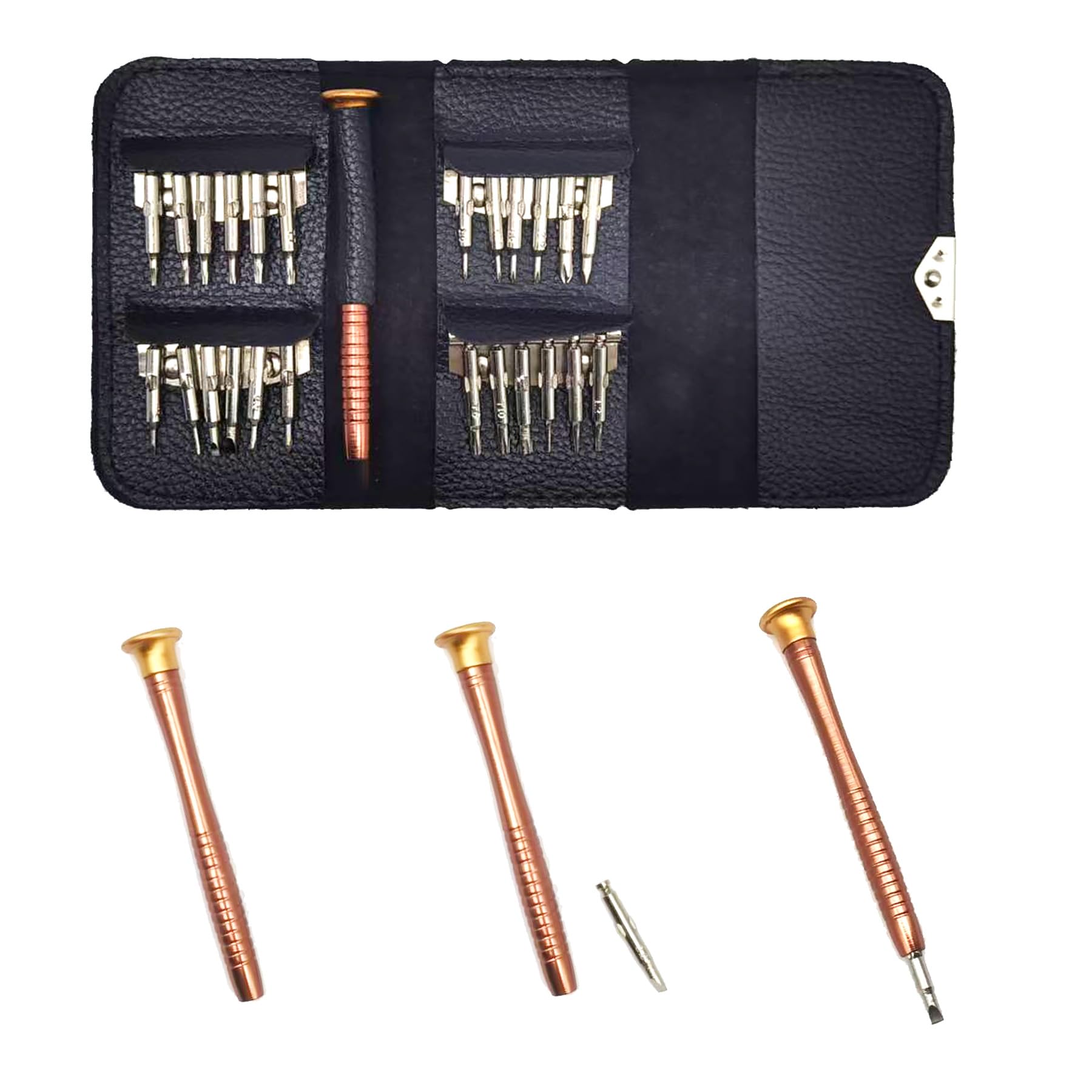 25 in 1 Precision Screwdrivers Set, CESFONJER Screwdriver Repair Kit Contains Screwdrivers Handle, Bits, Black Bag Suitable for Maintenance Mobile Phone, PC Laptop, Tablet, iPad, Watch, Car Keys