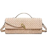 Suede Woven Clutch Purse for Women Designer Hand-woven Crossbody Satchel Bag Trendy Evening Handbag Shoulder Bags