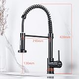 Cobbe Kitchen Sink Mixer Tap with Pull Down Sprayer Black view 6