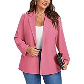 MINTLIMIT Women's Plus Size Blazer Long Sleeve Notch Lapel Casual Work Blazers Button Front Pockets Jackets (XL-5XL)
