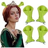 Bufeti 4 Pcs Green Ogre Ears Headband Monster Hair Clips for Halloween Cosplay Party Dress Up Costume Accessories