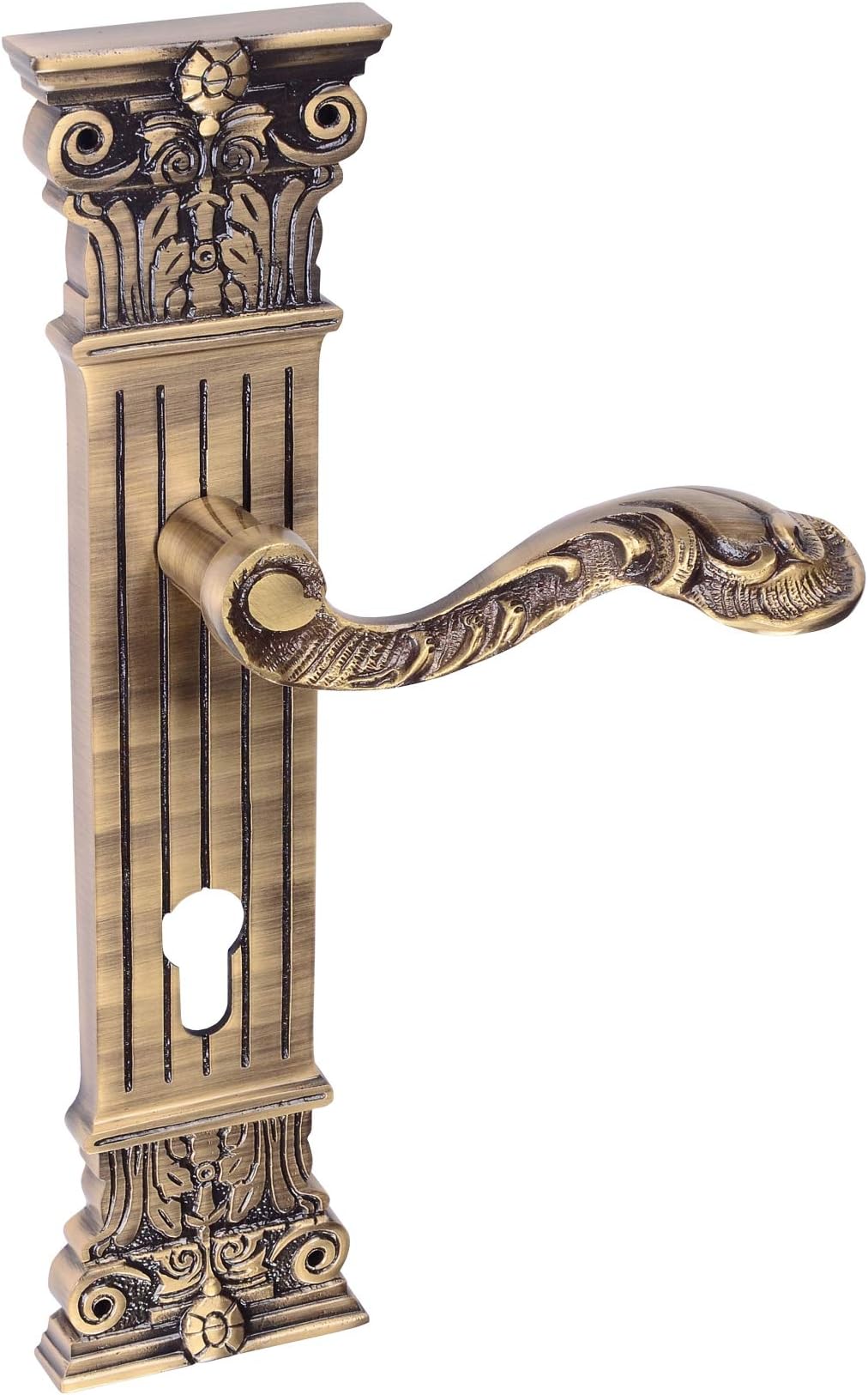 Harrison PADMINI-48743 Brass Manor Door Handle Set (Silver, 16 Lever, 4 Keys)