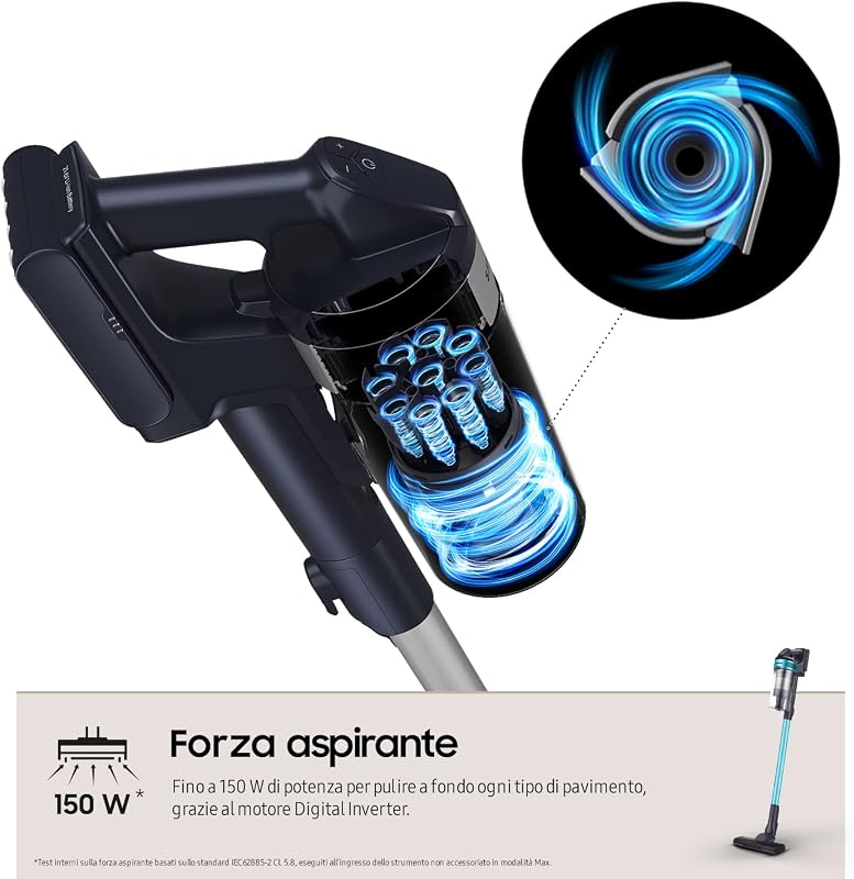 Aspirapolvere Senza Fili Jet™ 60 Turbo VS15A6031R1/ET, Senza Sacco, Potenza 150W, Fino a 40 min di autonomia, Menta