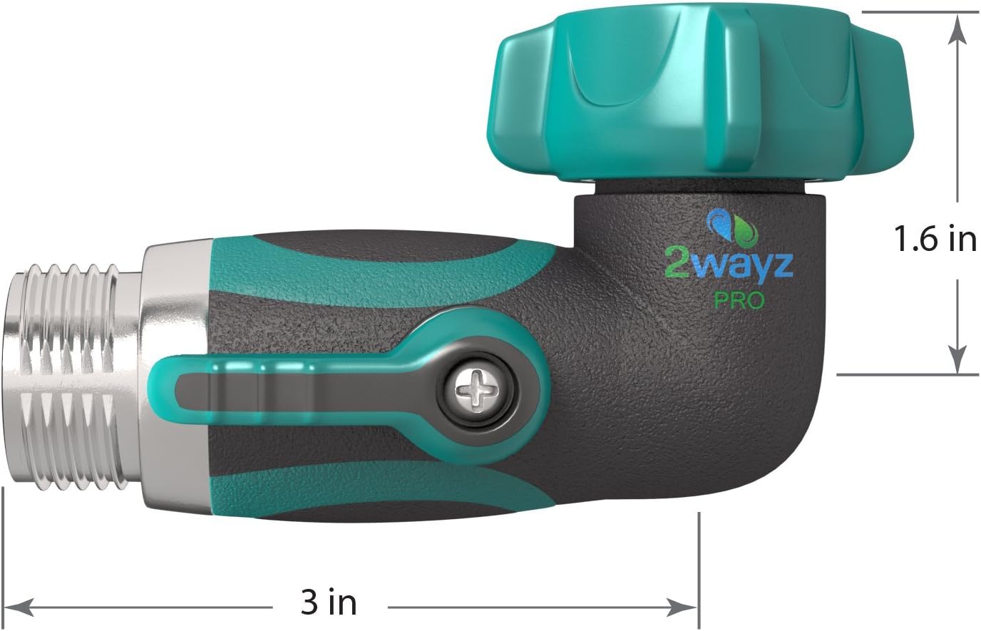 2wayz 90 Degree Garden Hose Elbow with Shut Off Valve. Upgraded 2019 Full Metal Bolted and Threaded Spigot Extender. Perfect for RVs. Ergonomic, Lead Free, Family Safe Adapter : Garden & Outdoor