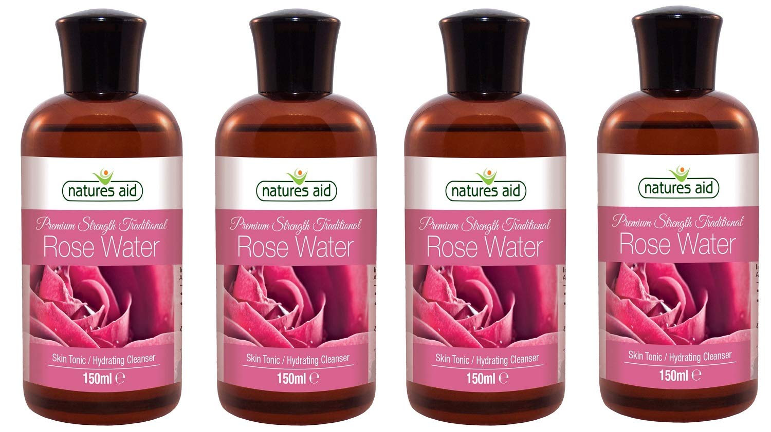 (4 Pack) - Natures Aid - Rosewater (Triple) | 150ml | 4 Pack Bundle
