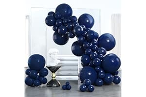PartyWoo Navy Blue Balloons 100 pcs Different Sizes Pack of 18 12 10 5 Inch Pearl Dark Blue Balloon Arch Kit Garland for Graduation Wedding Baby Shower Birthday Party Decorations Blue-Z90