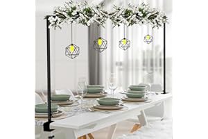 PARSEBIO Over The Table Rod Stand with Clamps Black 46"-100'' Length 29"-55" Height Adjustable Metal Table Balloon Arch Stand with Storage Bag, for Halloween Christmas Party Wedding Anniversary Decoration