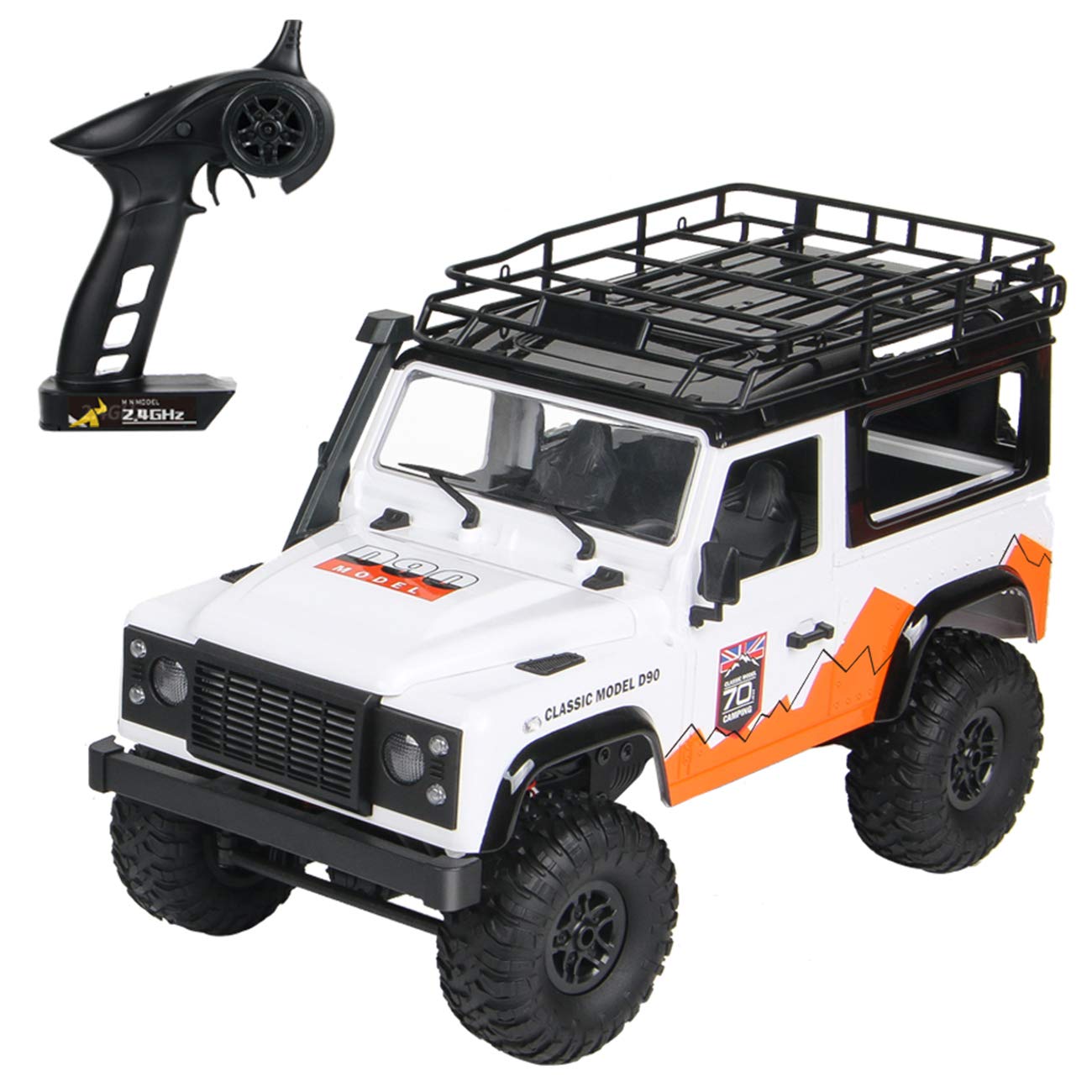 The perseids 1:12 Scale RC Crawler 2.4G 4WD Minitary Truck, Remote Control Racing Car Off-Road Vehicle Children's Climbing Car, Electric Hobby Grade RTR Toy for Kids/Adults (White)