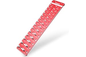 Thread Checker, Nut and Bolt Thread Gauge with 28 Standard & Metric Sizes, Aluminum Wall-Mountable Bolt and Nut Identifier Ga