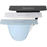 SALIGIA Men’s Bikini Briefs Underwear Sexy, Tag-Free & 100s Air-Touch Modal High-Cut Brief with No-Fly Pouch 3-Pack
