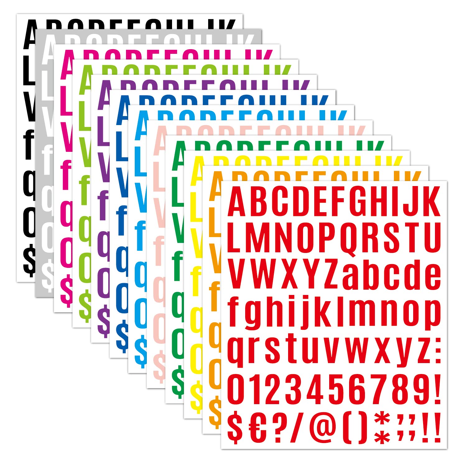 12 Sheets Alphabet Stickers Large 972 Letter Stickers, 1 inch Vinyl Self-Adhesive Sticker Letters, Black Sticker Letters ABC and DIY Mailbox House Numbers, for Labels, Store Signs, Scrapbooking Crafts