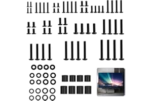 RUGLAMZHIP 92 PcsTV Mount Screws for Back of TV Mounting Screws Hardware Kit, Universal TV Mounting Hardware Kit, Inclu M4 M5 M6 M8 Spacers & Washers, for Most Monitor VESA Mount, up to 80", Black/Silver
